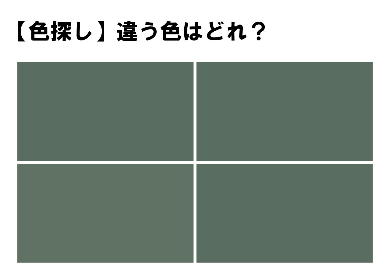 【高難易度色探し！】この微妙な色の違い・・あなたはわかりますか？１色だけある違う色見つけてください！